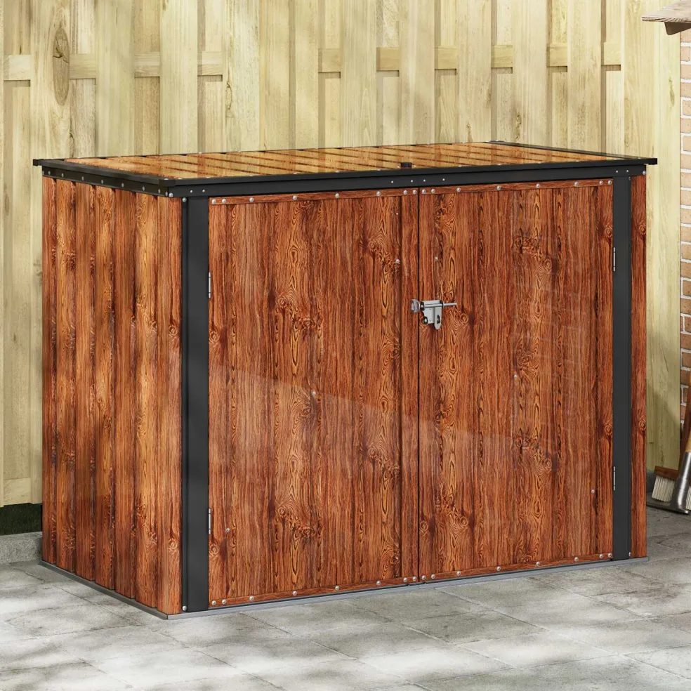 vidaXL Tuinopslagdoos Bruin 151,5 x 82 x 110,5 cm Staal