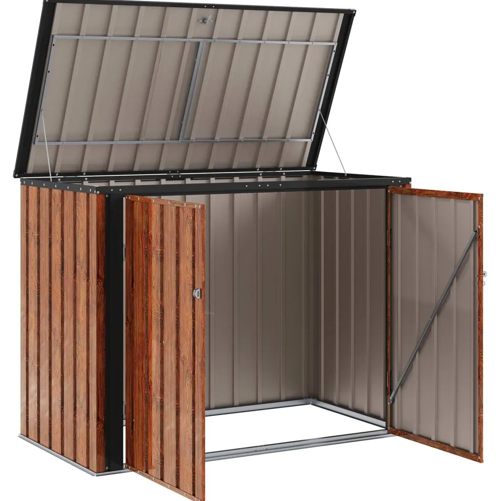 vidaXL Tuinopslagdoos Bruin 151,5 x 82 x 110,5 cm Staal