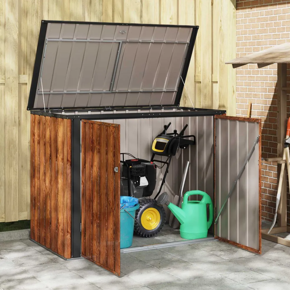 vidaXL Tuinopslagdoos Bruin 151,5 x 82 x 110,5 cm Staal