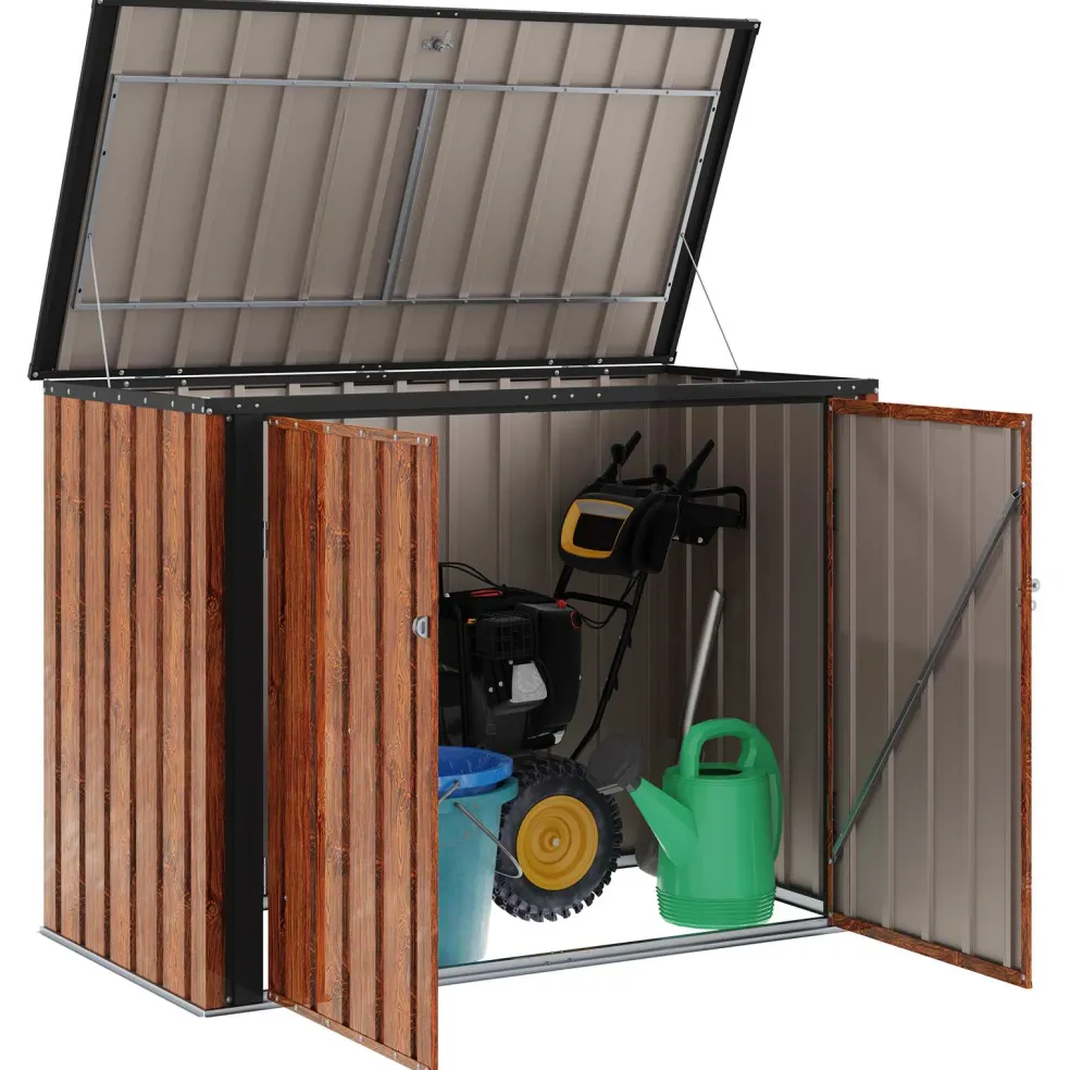 vidaXL Tuinopslagdoos Bruin 151,5 x 82 x 110,5 cm Staal