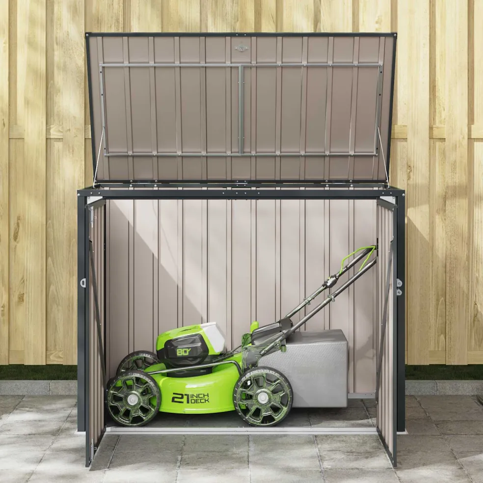 vidaXL Tuinopslagdoos Zwart 151,5 x 82 x 110,5 cm Staal