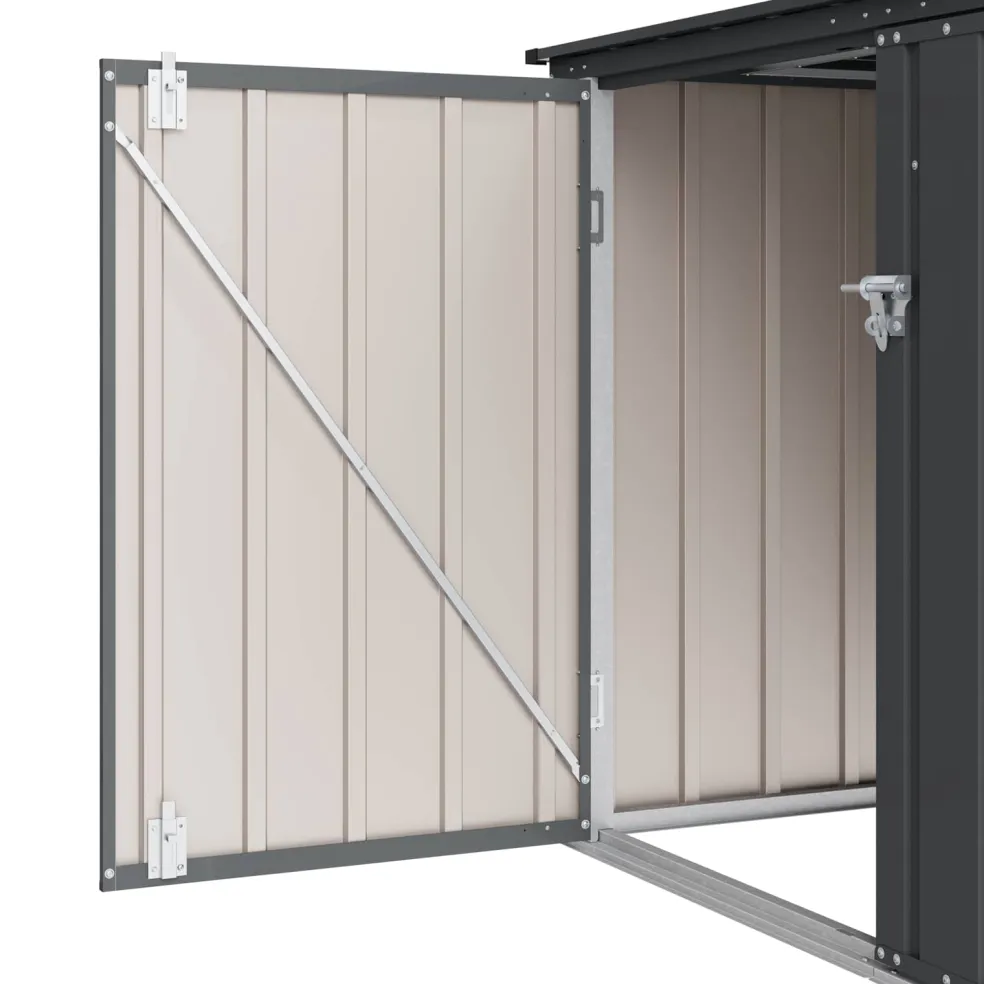 vidaXL Tuinopslagdoos Zwart 151,5 x 82 x 110,5 cm Staal