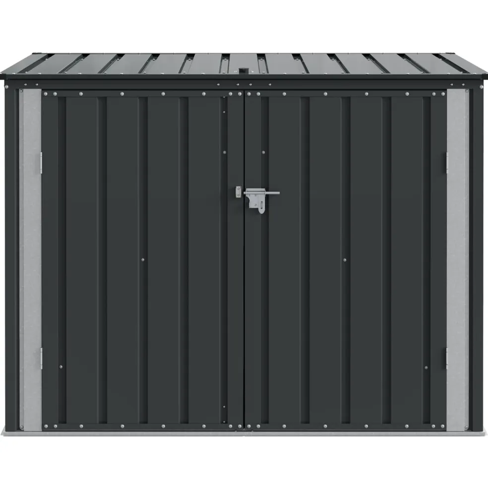 vidaXL Tuinopslagdoos Zwart 151,5 x 82 x 110,5 cm Staal