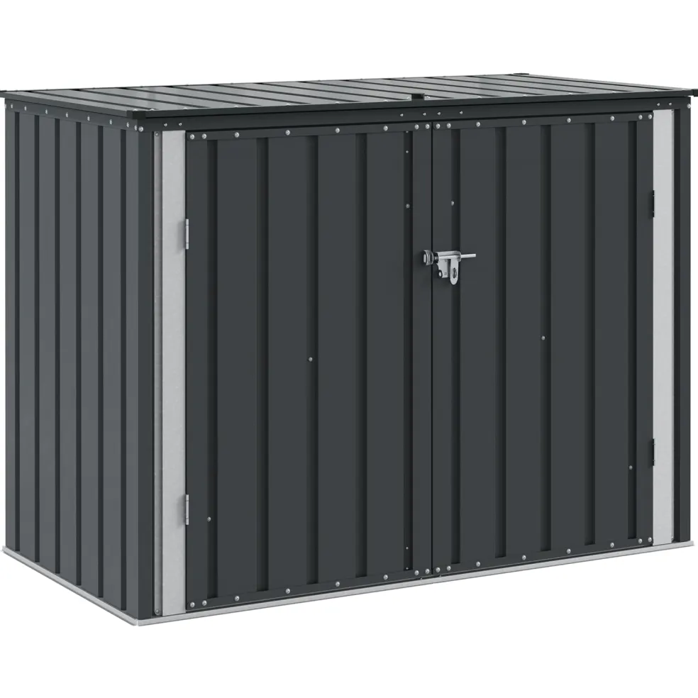 vidaXL Tuinopslagdoos Zwart 151,5 x 82 x 110,5 cm Staal