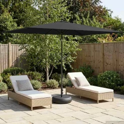 vidaXL Tuinparasol met Basis 200 x 300 cm Polyester Rechthoekig