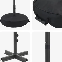vidaXL Tuinparasol met Basis 200 x 300 cm Polyester Rechthoekig