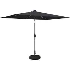 vidaXL Tuinparasol met LED-lampen en voet 200 x 300 cm Polyester