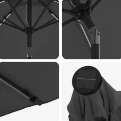 vidaXL Tuinparasol met LED-lampen en voet 200 x 300 cm Polyester