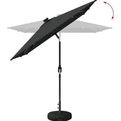 vidaXL Tuinparasol met LED-lampen en voet 200 x 300 cm Polyester