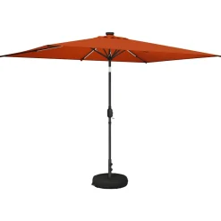 vidaXL Tuinparasol met LED-lampen en voet 200 x 300 cm Polyester