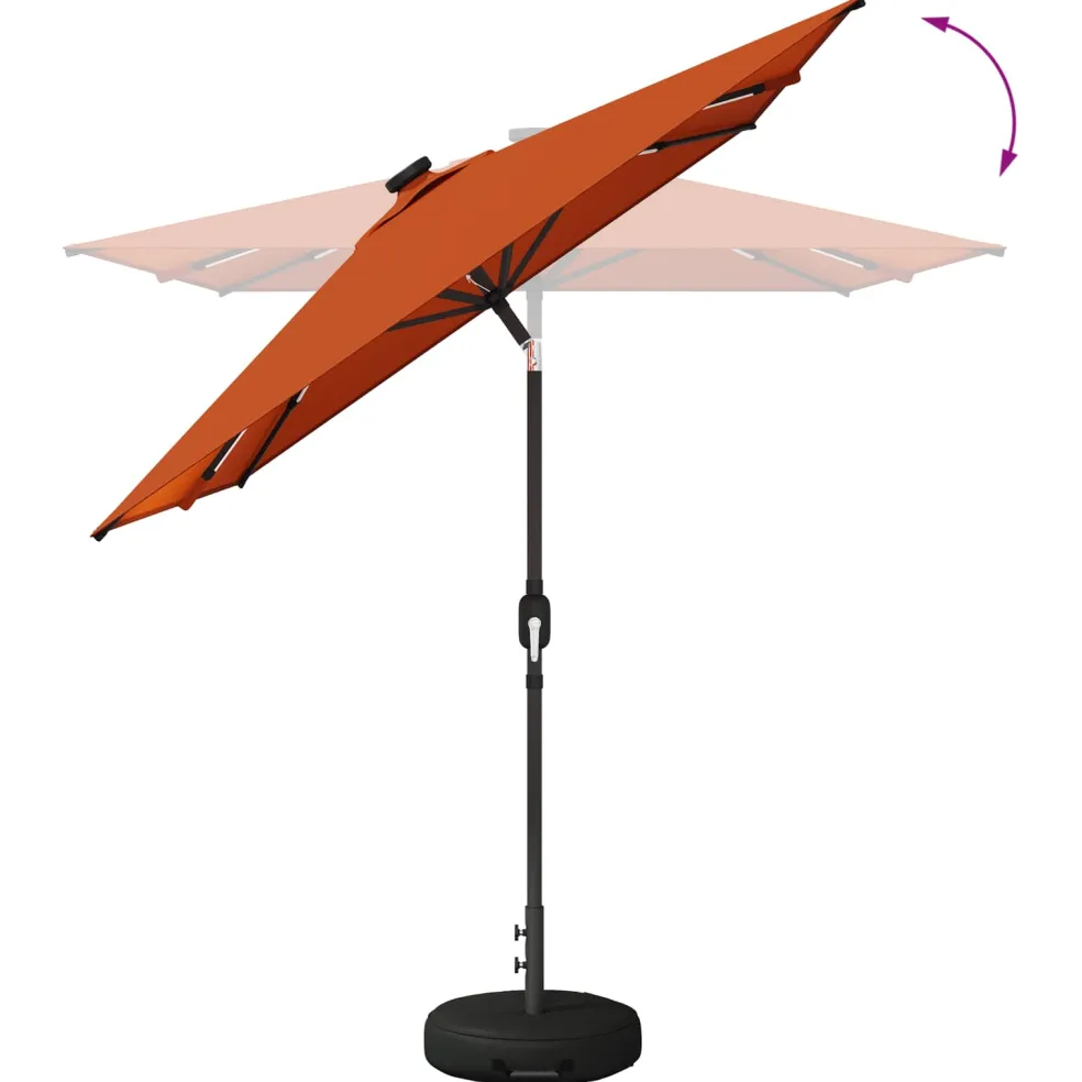 vidaXL Tuinparasol met LED-lampen en voet 200 x 300 cm Polyester