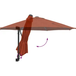 vidaXL Tuinparasol 248 x 248 x 148 cm Polyester en staal Terracotta