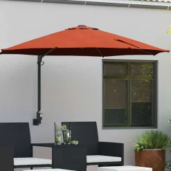 vidaXL Tuinparasol 248 x 248 x 148 cm Polyester en staal Terracotta
