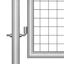 vidaXL Tuinpoort gegalvaniseerd staal 105x75 cm zilver