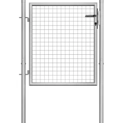 vidaXL Tuinpoort gegalvaniseerd staal 105x75 cm zilver