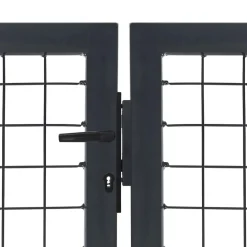 vidaXL Tuinpoort met palen staal 350x100 cm antraciet