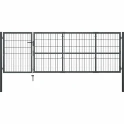 vidaXL Tuinpoort met palen staal 350x100 cm antraciet