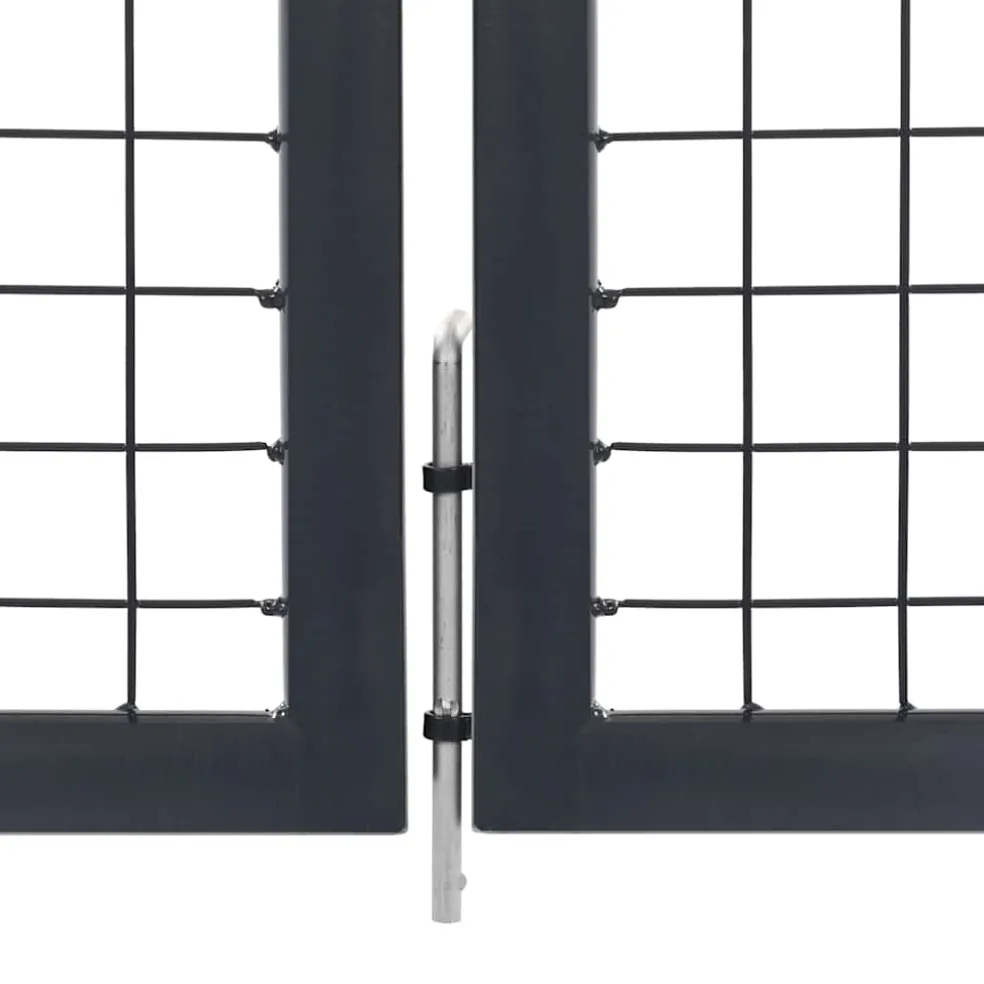 vidaXL Tuinpoort met palen staal 350x100 cm antraciet
