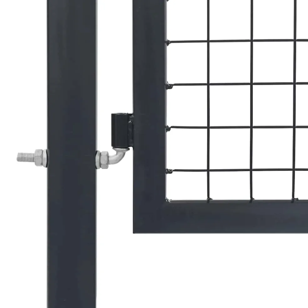 vidaXL Tuinpoort met palen staal 350x100 cm antraciet