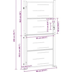 vidaXL Tuinpoort met slot Zilver 85 x 196 cm Roestvrij staal