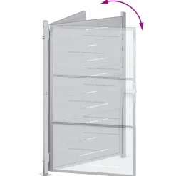 vidaXL Tuinpoort met slot Zilver 85 x 144 cm Roestvrij staal