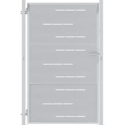 vidaXL Tuinpoort met slot Zilver 85 x 144 cm Roestvrij staal