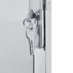 vidaXL Tuinpoort met slot Zilver 85 x 144 cm Roestvrij staal