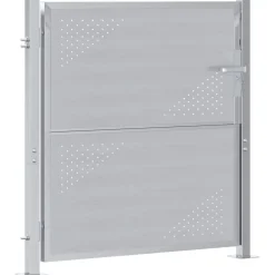 vidaXL Tuinpoort met slot Zilver 85 x 97 cm Roestvrij staal