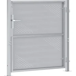 vidaXL Tuinpoort met slot Zilver 85 x 97 cm Roestvrij staal