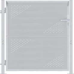 vidaXL Tuinpoort met slot Zilver 85 x 97 cm Roestvrij staal