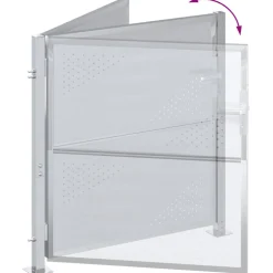 vidaXL Tuinpoort met slot Zilver 85 x 97 cm Roestvrij staal