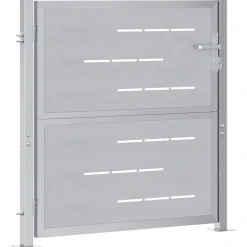 vidaXL Tuinpoort met slot Zilver 85 x 97 cm Roestvrij staal