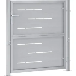 vidaXL Tuinpoort met slot Zilver 85 x 97 cm Roestvrij staal