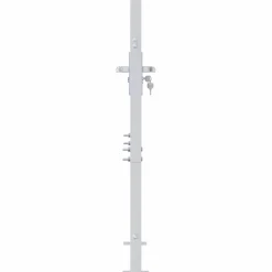 vidaXL Tuinpoort met slot Zilver 85 x 97 cm Roestvrij staal