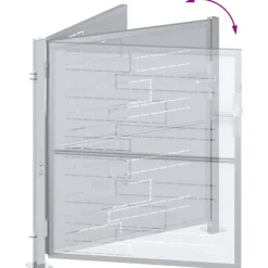 vidaXL Tuinpoort met slot Zilver 85 x 97 cm Roestvrij staal