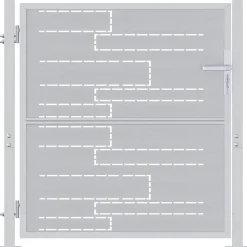 vidaXL Tuinpoort met slot Zilver 85 x 97 cm Roestvrij staal