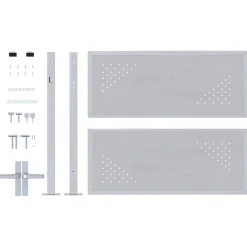 vidaXL Tuinpoort met slot Zilver 85 x 70 cm Roestvrij staal