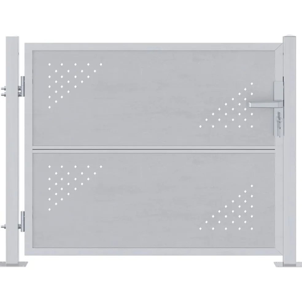 vidaXL Tuinpoort met slot Zilver 85 x 70 cm Roestvrij staal