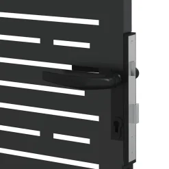 vidaXL Tuinpoort met slot Zwart 110 x 105 cm Gepoedercoat staal