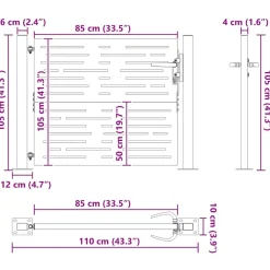 vidaXL Tuinpoort met slot Zwart 110 x 105 cm Gepoedercoat staal