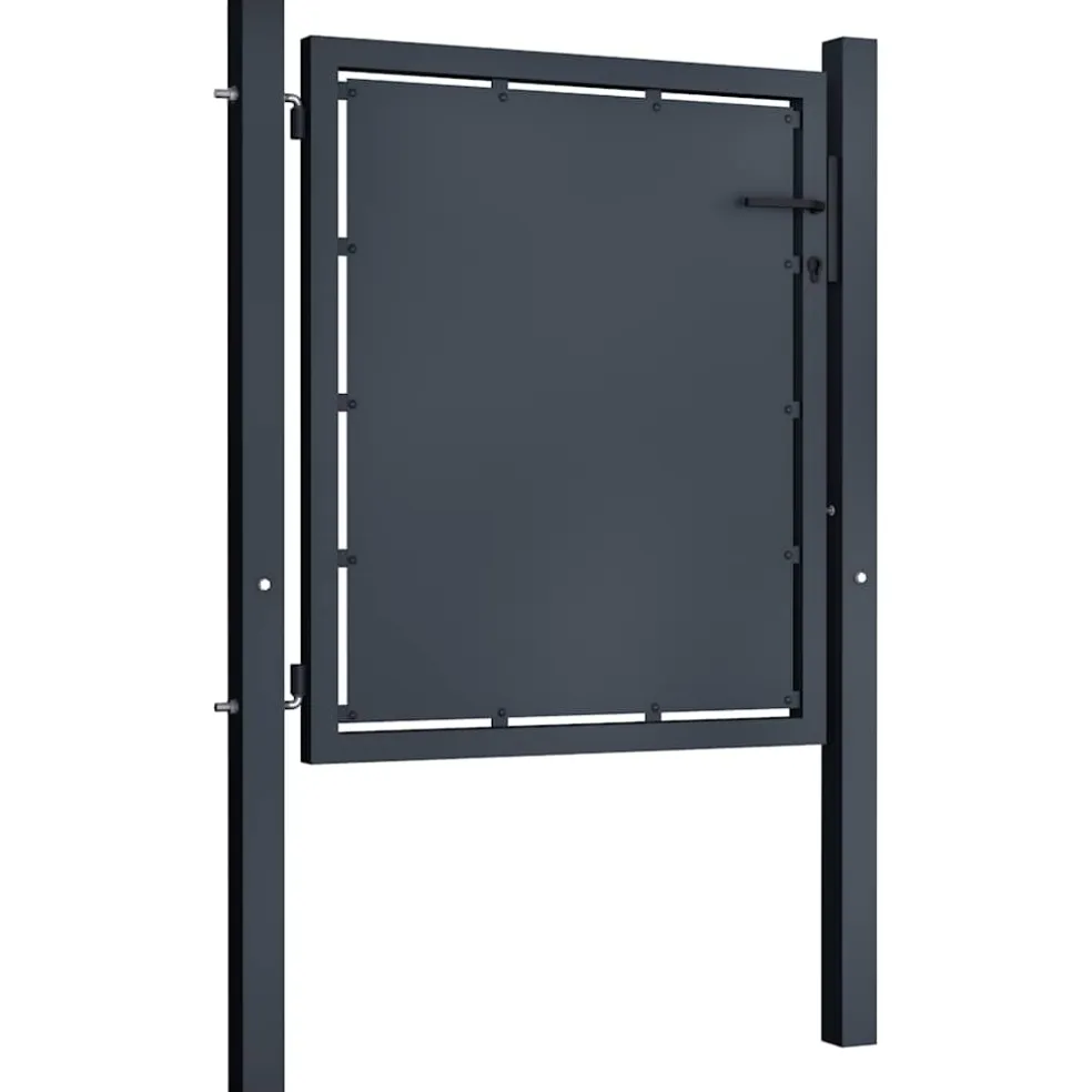 vidaXL Tuinpoort staal 100x75 cm antraciet