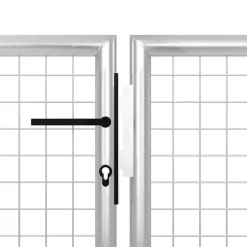 vidaXL Tuinpoort staal 350x75 cm zilver