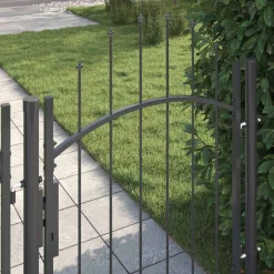 vidaXL Tuinpoort WOERDEN 1 m Vergrendelbaar Staal Grijs