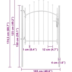 vidaXL Tuinpoort Woerden staal 1x1,25 m wit