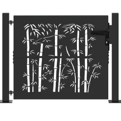 vidaXL Tuinpoort 110 x 105 cm Gepoedercoat staal Zwart Vergrendelbaar