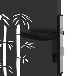 vidaXL Tuinpoort 110 x 105 cm Gepoedercoat staal Zwart Vergrendelbaar