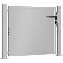 vidaXL Tuinpoort 100 x 75 cm Gepoedercoat staal Zwart Vergrendelbaar