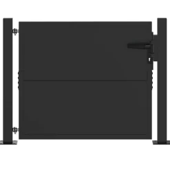 vidaXL Tuinpoort 110 x 105 cm Gepoedercoat staal Zwart Vergrendelbaar