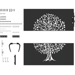 vidaXL Tuinpoort 85 x 100 cm Poedergecoat staal Zwart Vergrendelbaar