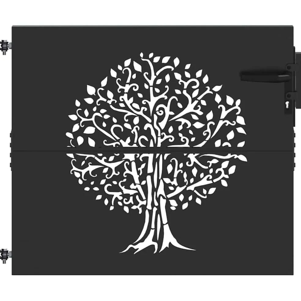 vidaXL Tuinpoort 85 x 100 cm Poedergecoat staal Zwart Vergrendelbaar